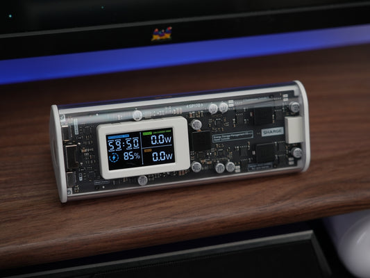 A circuit board with a display screen.