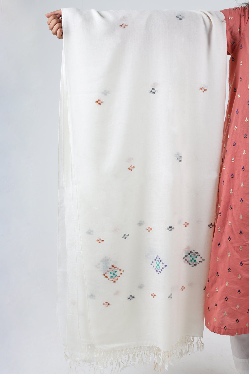 Swati Kadhi Handloom Half White