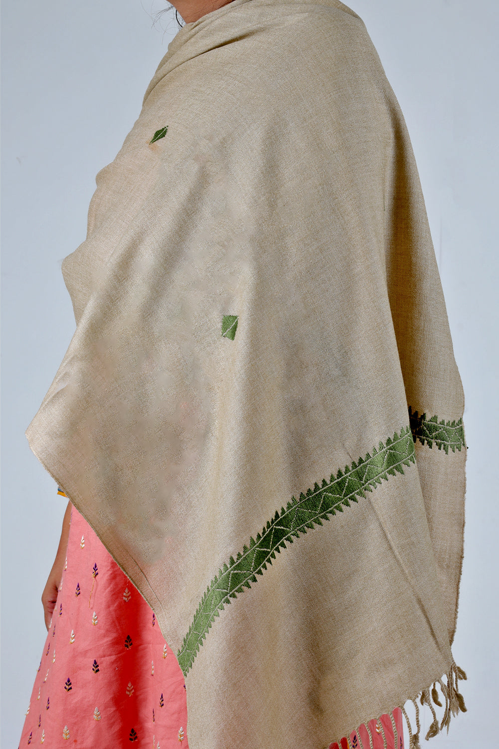 Swati Handloom Embroidery Wool Shawl TS