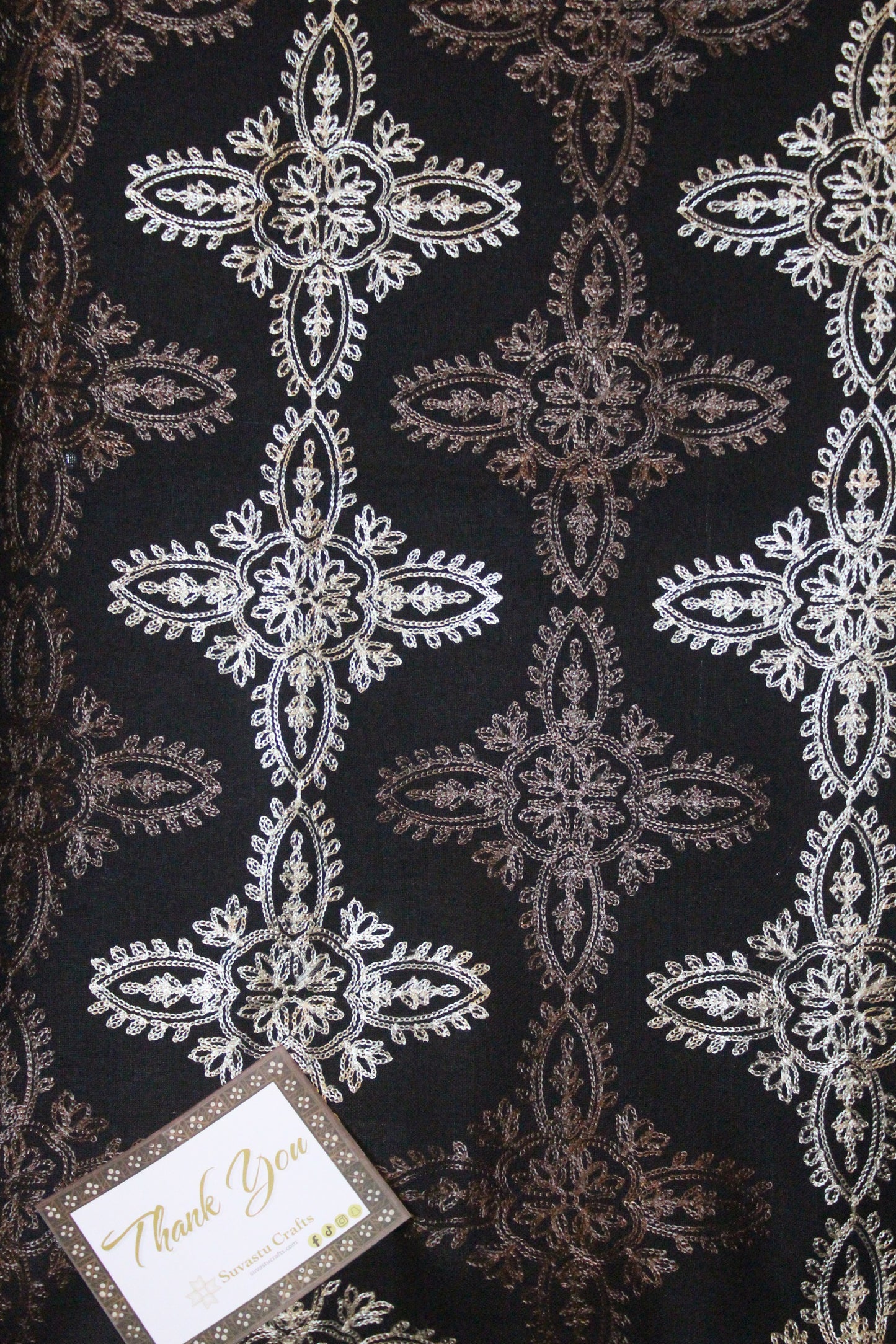 Swati Embroidery Wool Black F