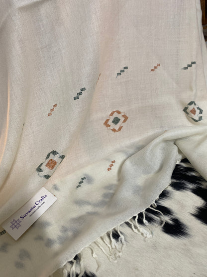 Suvastu Special Kadhi White Shawl C
