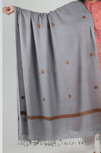 Swati Handloom Embroidery Wool Shawl