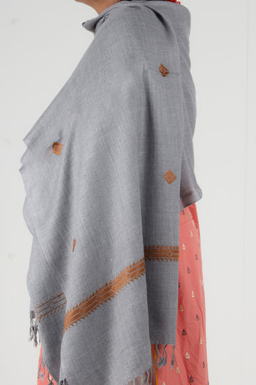 Swati Handloom Embroidery Wool Shawl
