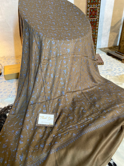 Kashmiri Pashmina Jaladar Charcoal A