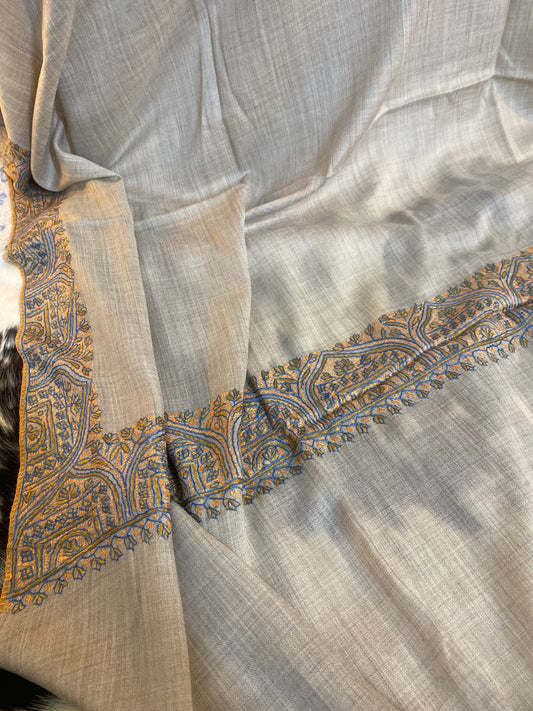 Kashmiri Pashmina Sui Jal Gray A