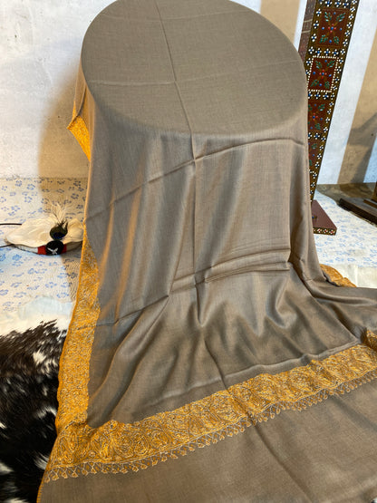 Kashmiri Pashmina Sui Jal Brown C