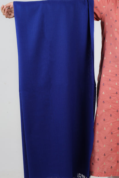 Swati Handloom Plain Navy Blue Shawl