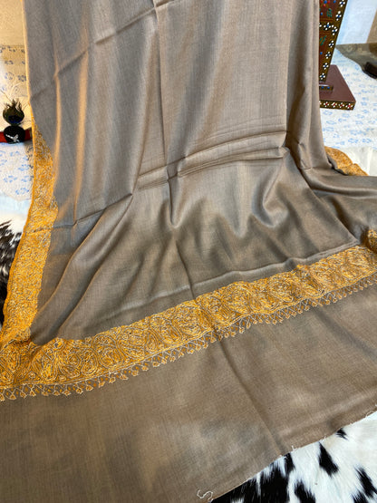 Kashmiri Pashmina Sui Jal Brown C