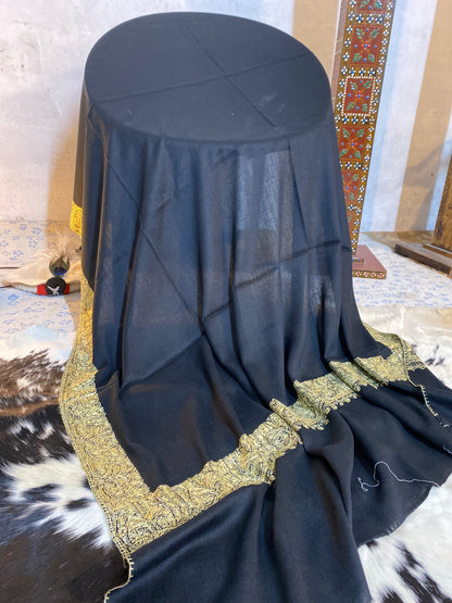 Kashmiri Pashmina Sui Jal Black A