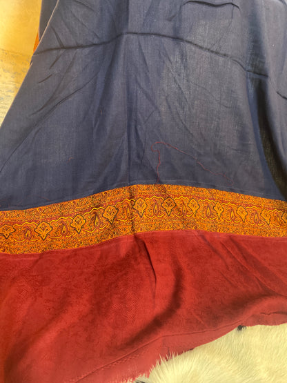 Pashmina plain Blue Shawl A