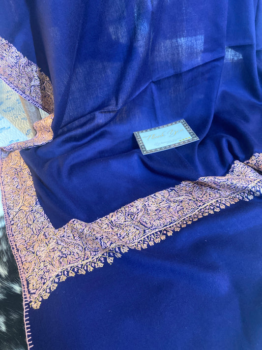 Kashmiri Pashmina Sui Jal Blue A
