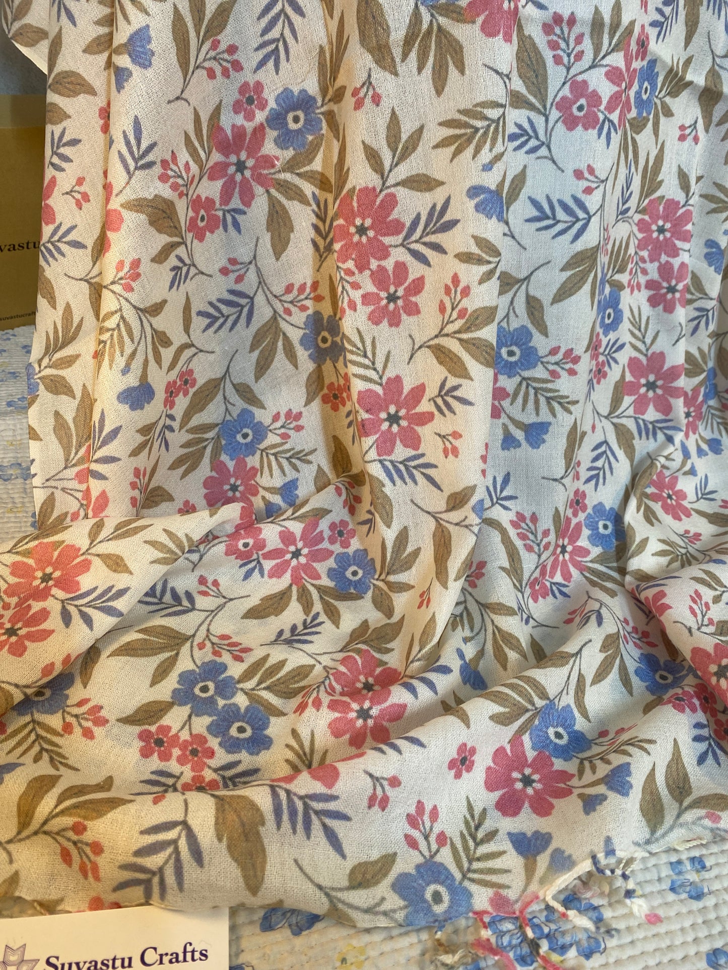 Swati Print Wool Half White C