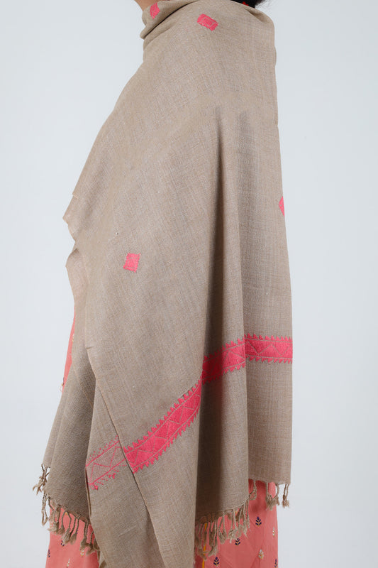 Swati Handloom Embroidery Wool Shawl