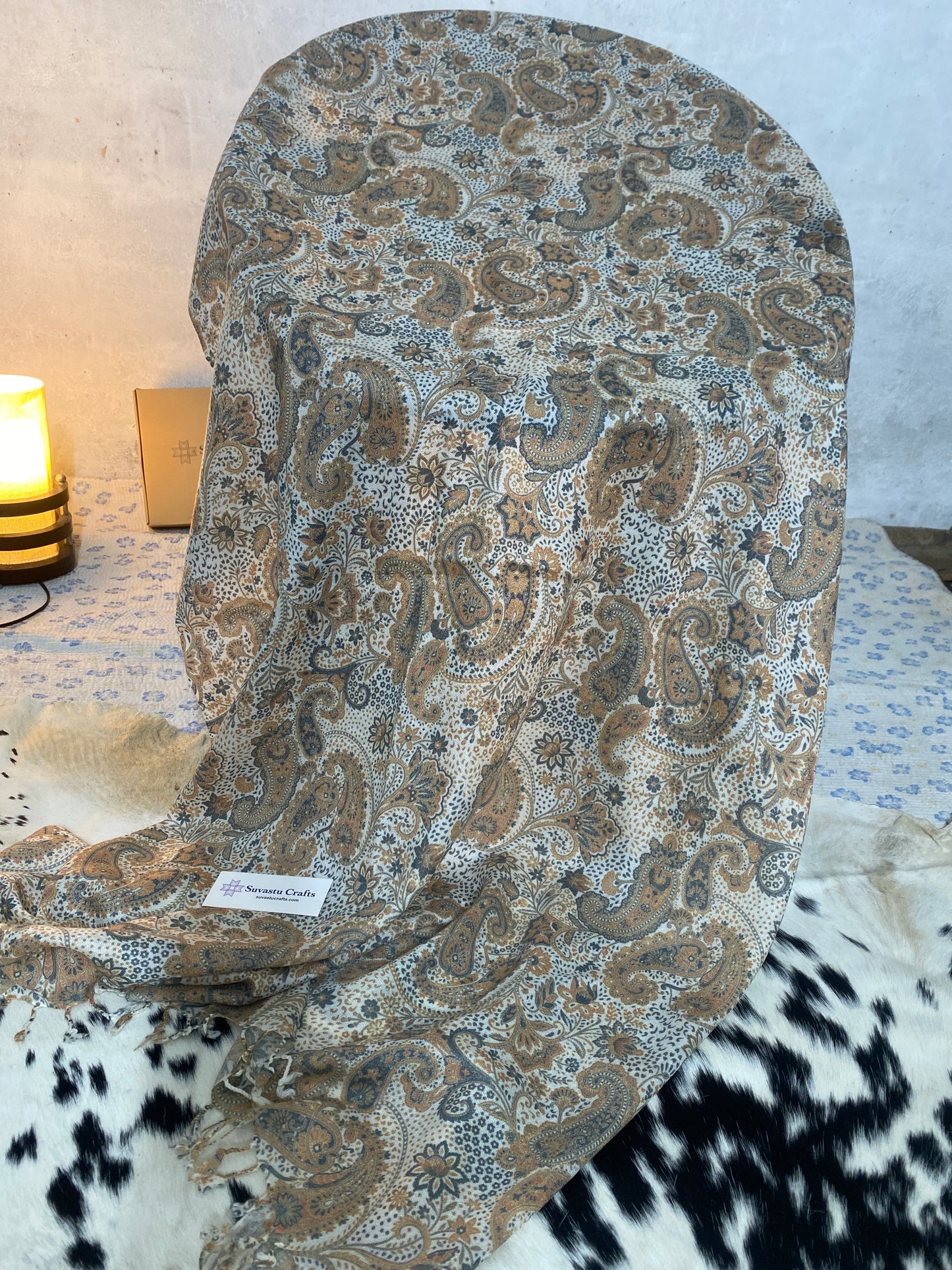 Swati Print Wool Half White G