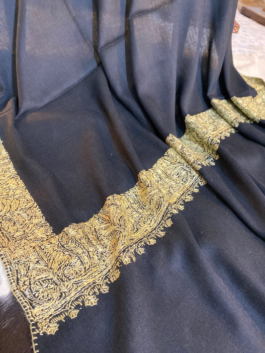 Kashmiri Pashmina Sui Jal Black A