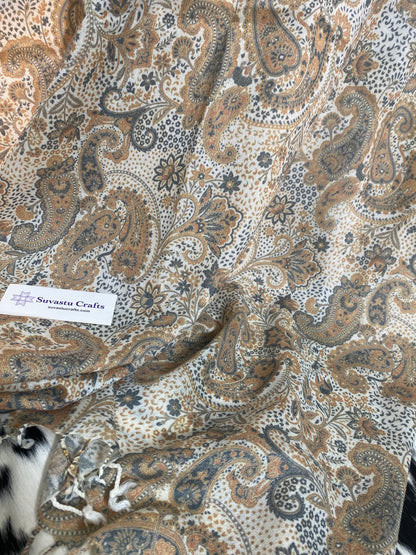 Swati Print Wool Half White G