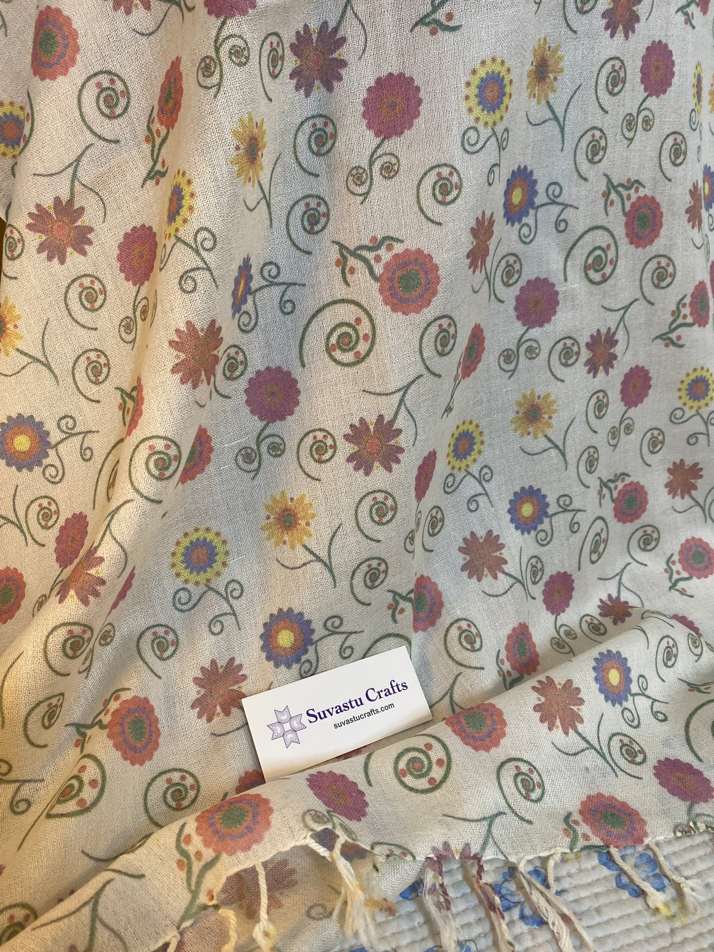 Swati Print Wool Half White E