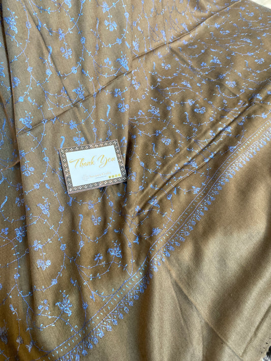 Kashmiri Pashmina Jaladar Charcoal A