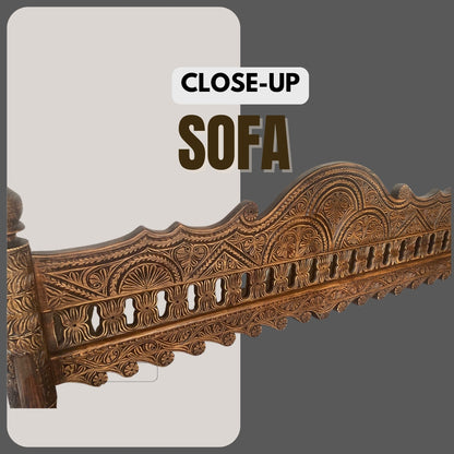 Swati Hand-Carved Wooden Sofa (3-Seater)
