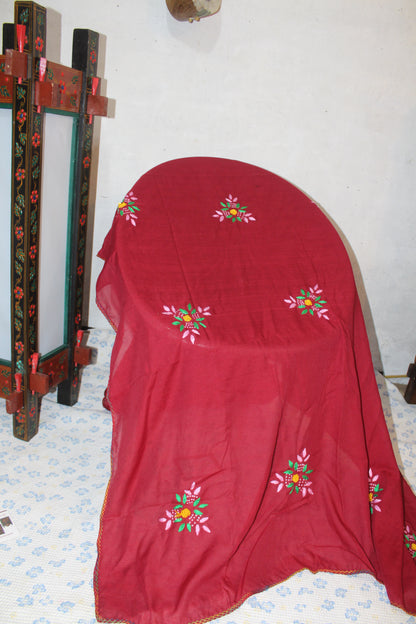 Summer Swiss Shawl Maroon