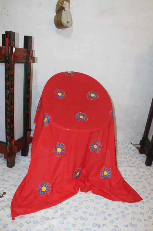Summer Swiss Shawl Red
