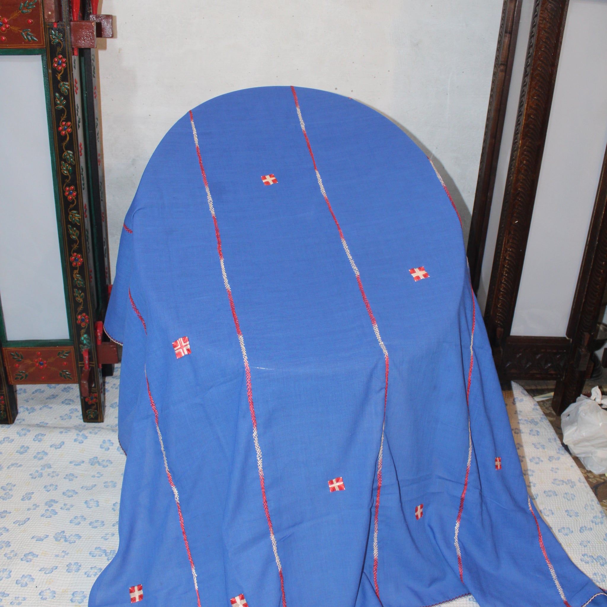 Summer Swiss Shawl Blue B