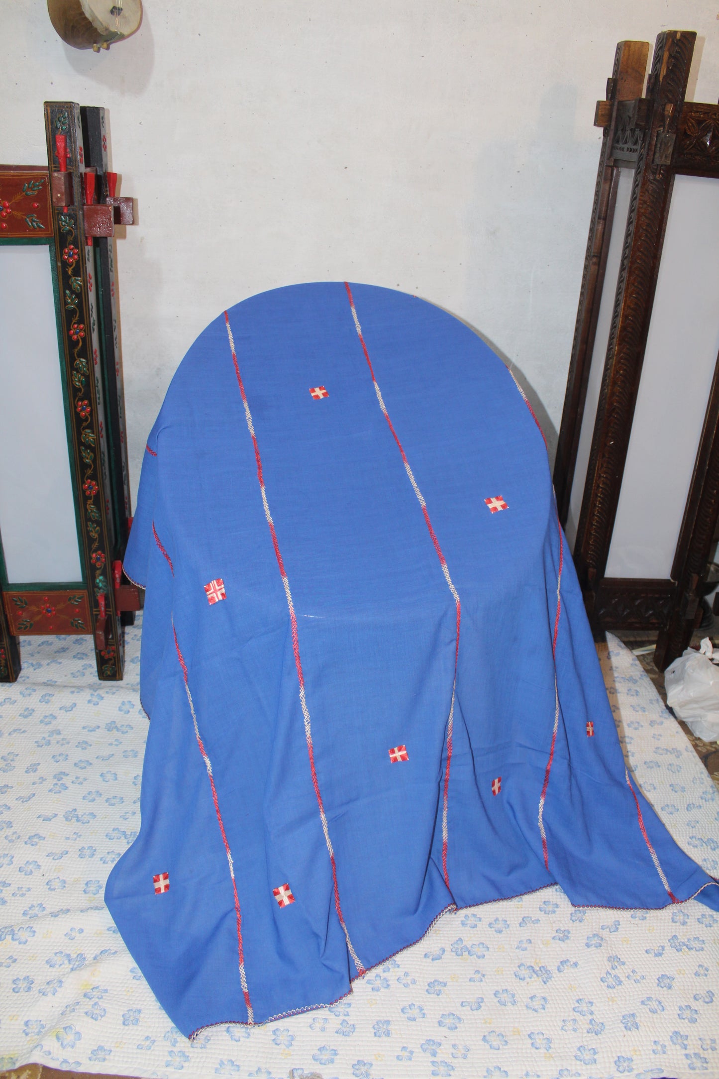 Summer Swiss Shawl Blue B