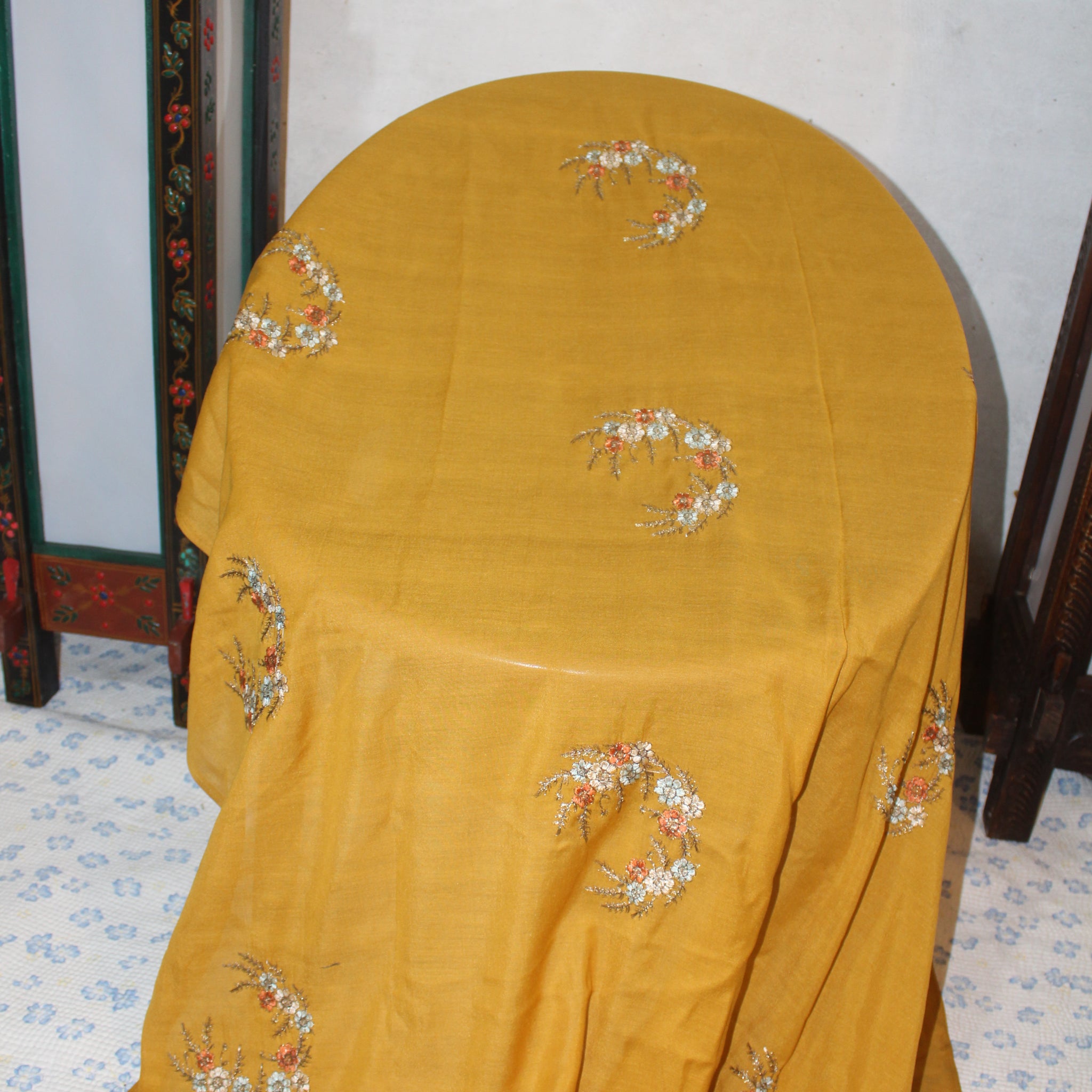 Summer Swiss Shawl Mustard